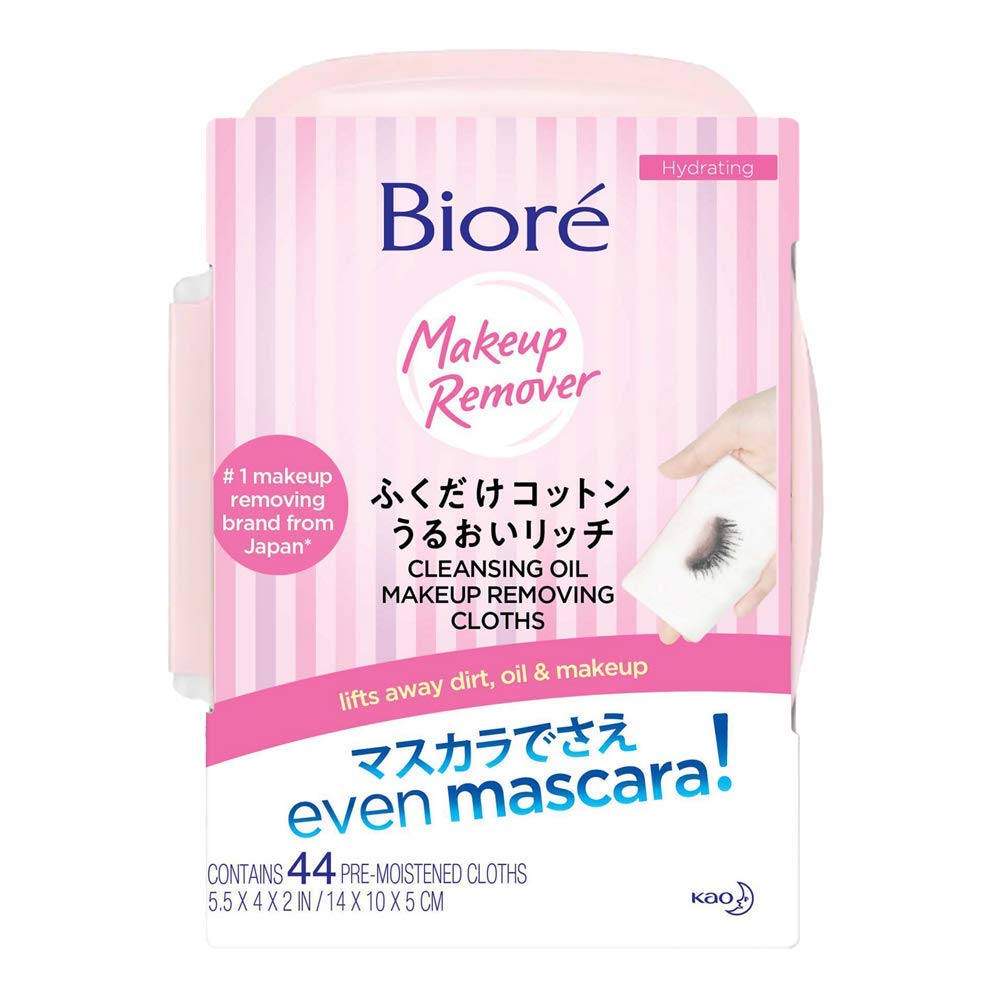 Bioré J Beauty Oil Makeup Removing Cloths, 44 count, Top Japanese